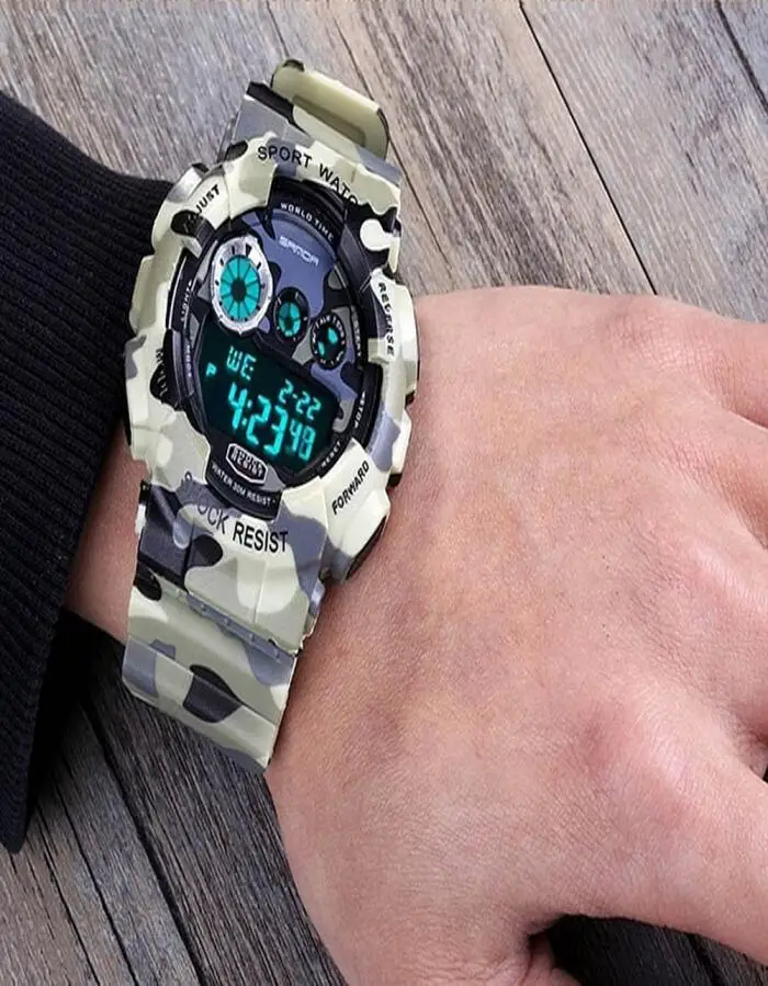 

New Unisex Army Military LED Digital Date Alarm Waterproof Rubber Sports Watch 3 Colors Relojes Hombre New Timer