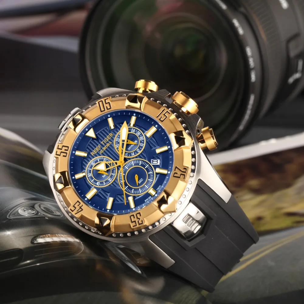 Relojes hombre Топ 2019 Роскошные Брендовые спортивные мужские наручные часы Reef Tiger с