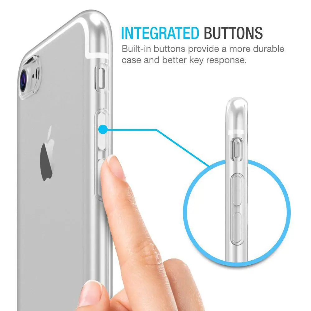 TopArmor прозрачный Кристальный ТПУ Мягкий силиконовый чехол для iPhone X 8 7 6 5 гладкий