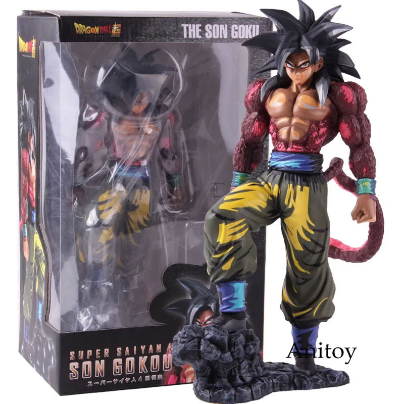 with retail box Dragon Ball Super Saiyan 4 Son Gokou Son Goku Manga Dimensions Version PVC Statue Figure Collectible Model Toy - Цвет: with retail box