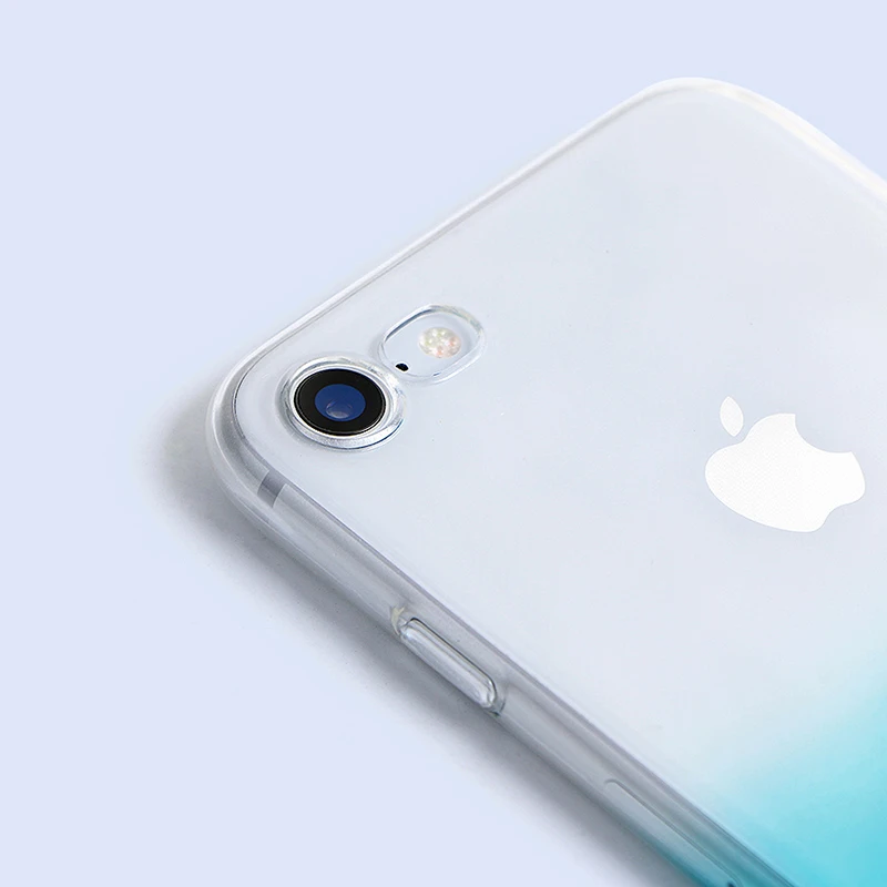 TPU чехол для телефона iPhone 7 Чехол градиентной расцветки прозрачный мягкий 8 8plus X XR