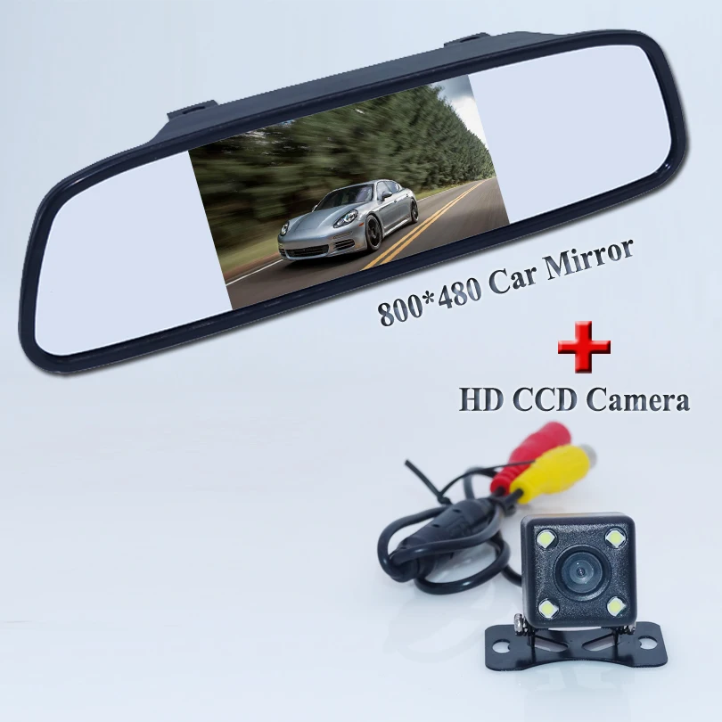 

Car Parking System, LED Night Vision Car Rear View Camera With 4.3 inch HD Car Mirror Monitor
