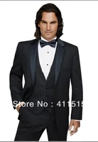 free shipping black groom tuxedos notch lapel groomsmenmen wedding groom wear dress suitimen suitscustom suits tuxedo