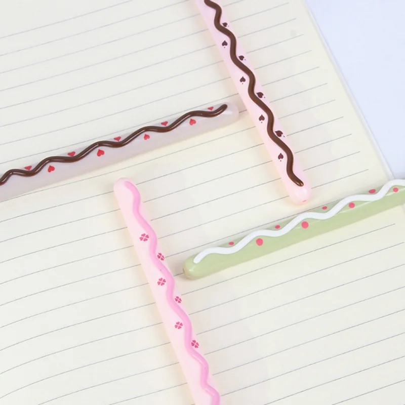 

12pcs/box Plastic Cute Finger Biscuit Shaped Black Ink Gel Pen Chocolate Stick Pen Stationery Korean Creative Gift