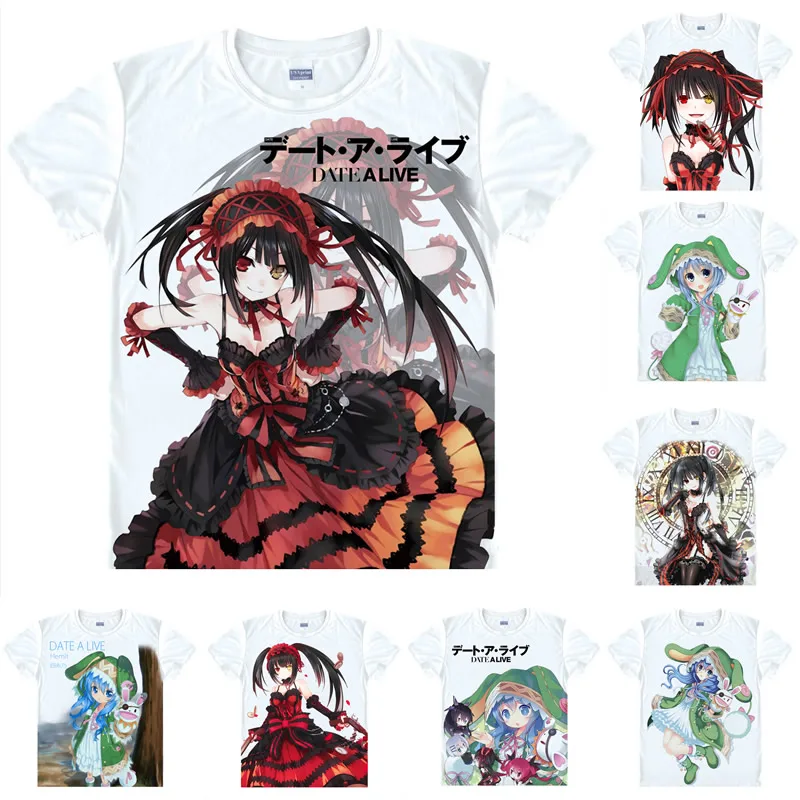 Аниме рубашка Coolprint футболки для свидания и прямого эфира с короткими рукавами в