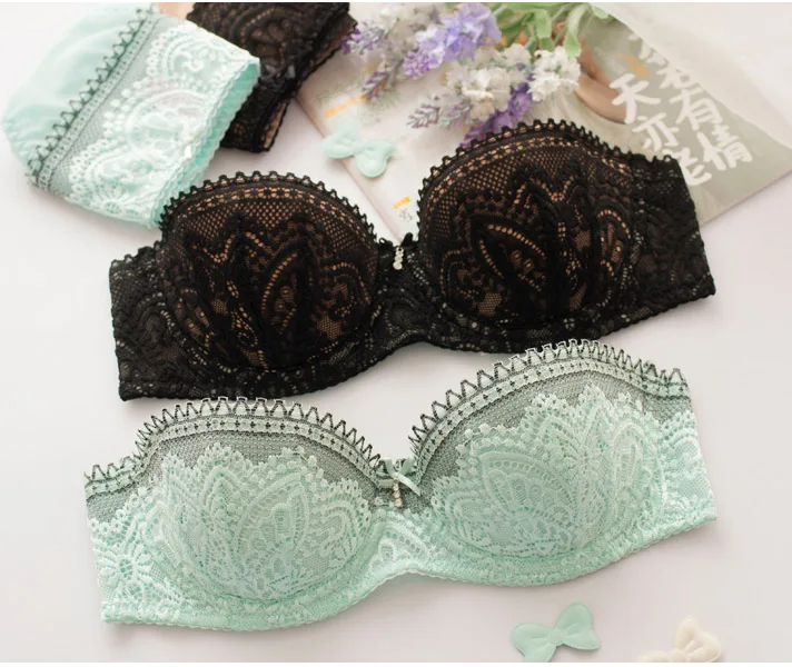 Женский комплект нижнего белья кружевной бюстгальтер пуш-ап с вышивкой большие