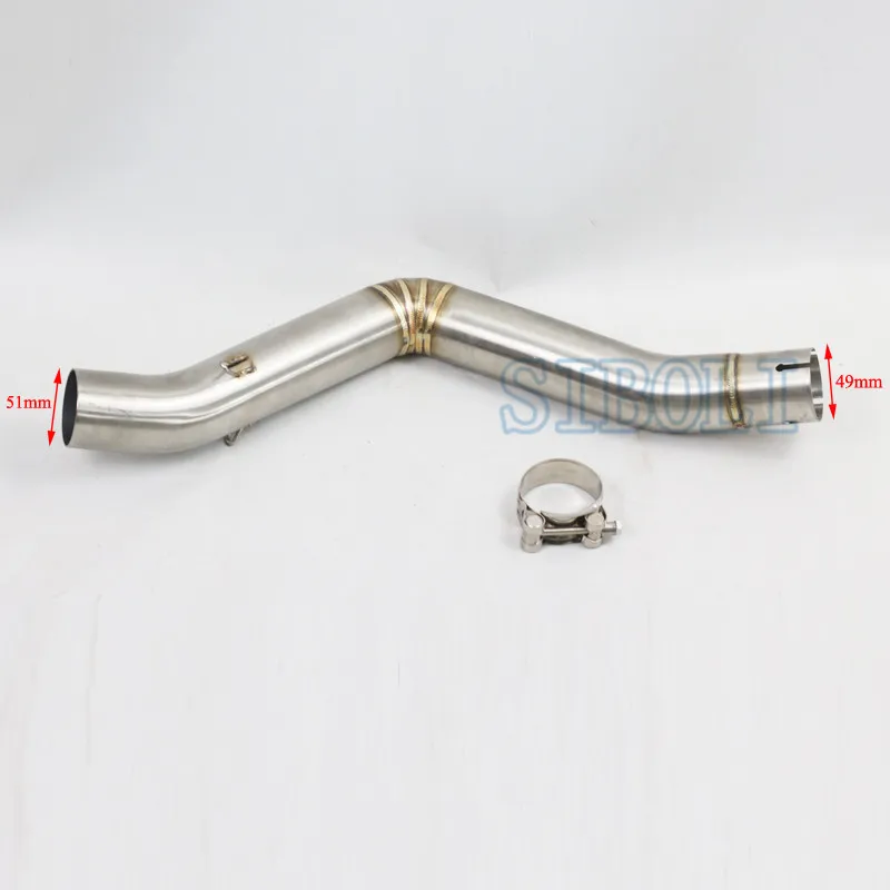 

TRK502 51mm Inlet Motorcycle Slip-on Exhaust Middle Link Mid Pipe Connection Tube For Benelli TRK 502 Moto Escape Accessory AK02