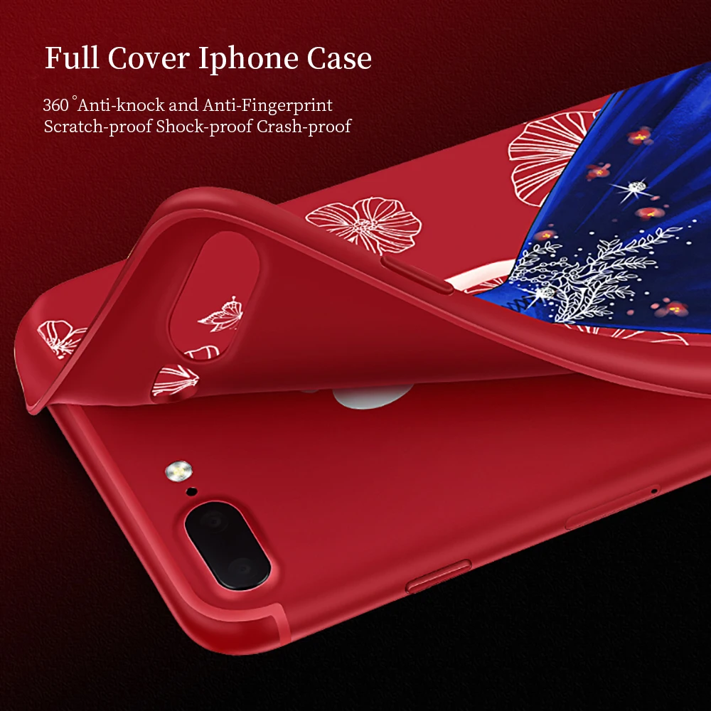 Мягкий ТПУ iPhone 8 Plus чехол для Роскошный узор задняя крышка 6 7 плюс 6s 5 5S SE Apple