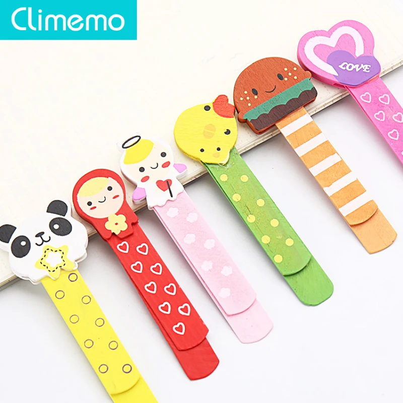Climemo 1 шт. креативная деревянная Закладка канцелярские сердце любовь солнце панда
