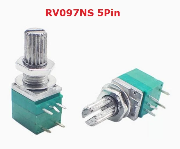 5 шт. B100K B500K B5K B10K B20K B50K RK097G RK097N RV097NS двойной потенциометр 3pin 5pin 6pin 3/5/6/P/Foot/pin 15 мм