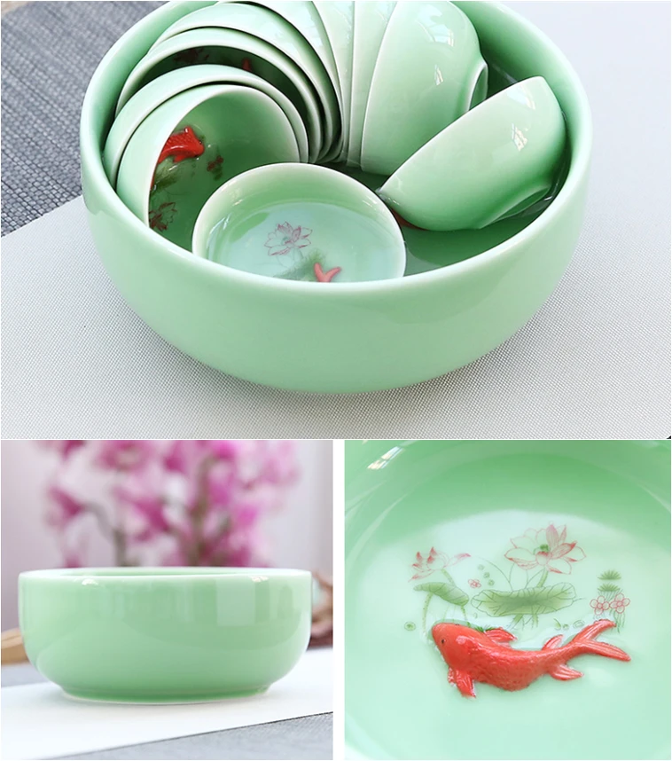 Чайный сервиз longquan celadon фарфоровые чашки для чайной церемонии кунг фу Горшочек