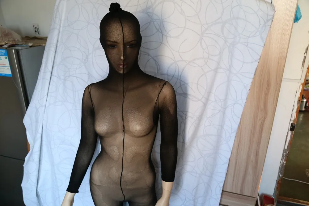 Новые прозрачные колготки с крышкой на голову Сексуальная футболка унисекс