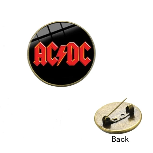 Style 7 SONGDA AC/DC поп-рок-группа Брошь Мода жесткий рок-музыка логотип ACDC ручной работы стекло кристалл купол значки на лацкан, Металлическая Эмблема для фанатов подарок - Окраска металла: Style 7