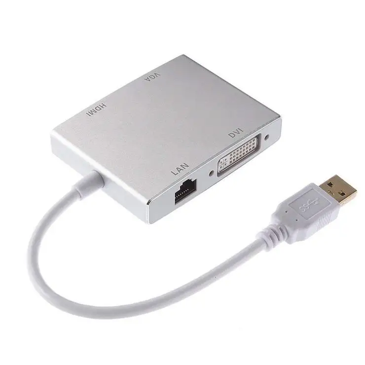 Usb 3,0 к RJ45 и VGA DVI HD проектор концентратор 4 в 1 адаптер