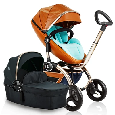 Kuudy Gudi детская коляска с высоким пейзажем, двухходовая, четырехколесная, складная, легкая коляска, может сидеть и лежать - Цвет: orange