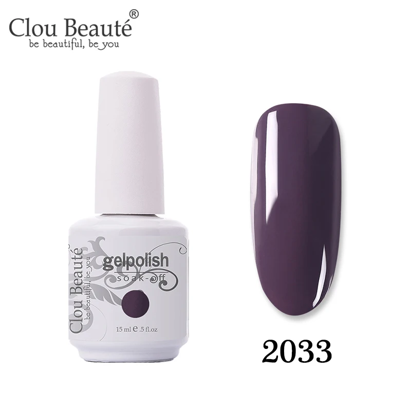 Clou Beaute дизайн ногтей Гибридный лак Полупостоянный УФ-гель для ногтей чистый цвет блеск замочить от гель-лака праймер Гель-лак - Цвет: 2033