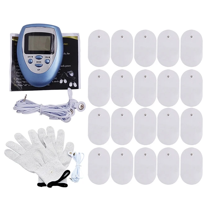 20 Pads with Gloves Массажер для похудения электрический стимулятор мышц нерва цифровой физиотерапии устройство для физиотерапии массаж груди с перчатками - Цвет: 20 Pads with Gloves