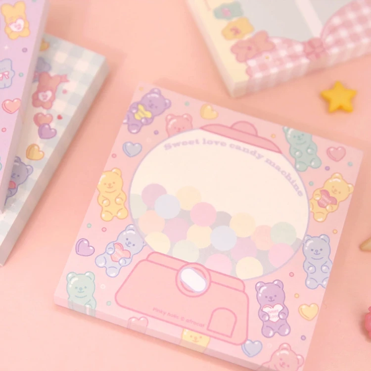 80 листов Kawaii Канцелярские милые конфеты медведь липкий блокнот для заметок школьный планировщик наклейки DIY блокнот бумажные закладки Papelaria