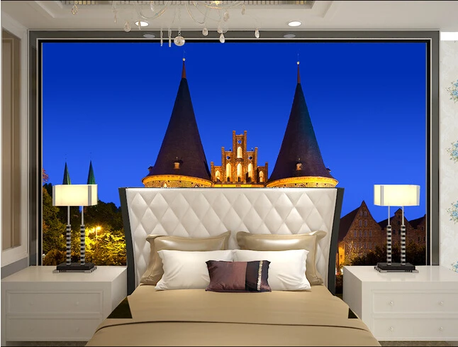 

Custom papel DE parede infantil large murals castle at night for the sitting room TV children room wall vinyl papel DE parede