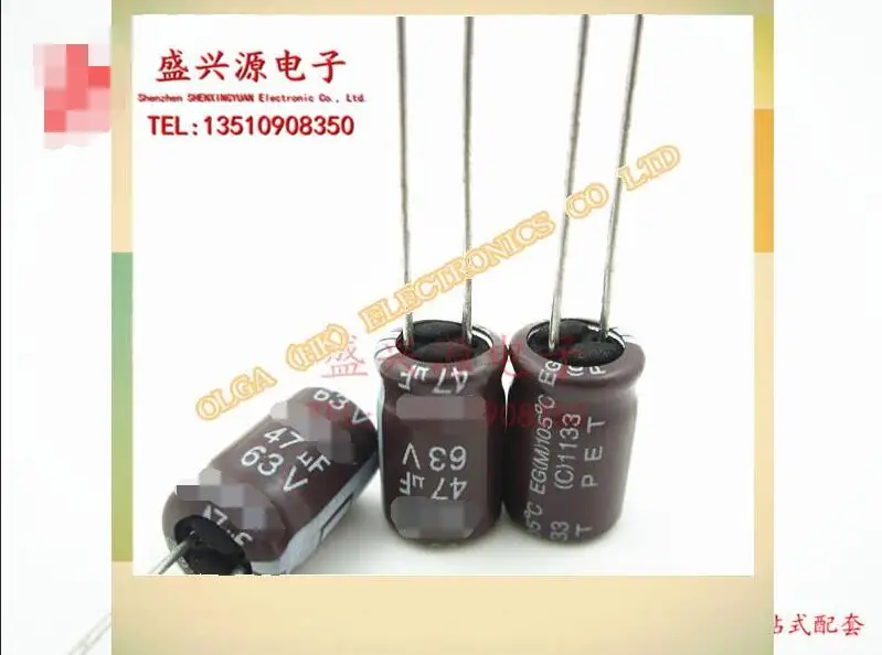 63v47uf 47uf63v authentic aluminum electrolytic capacitor 6*12 8*12 Accuracy: 20% | Электронные компоненты и