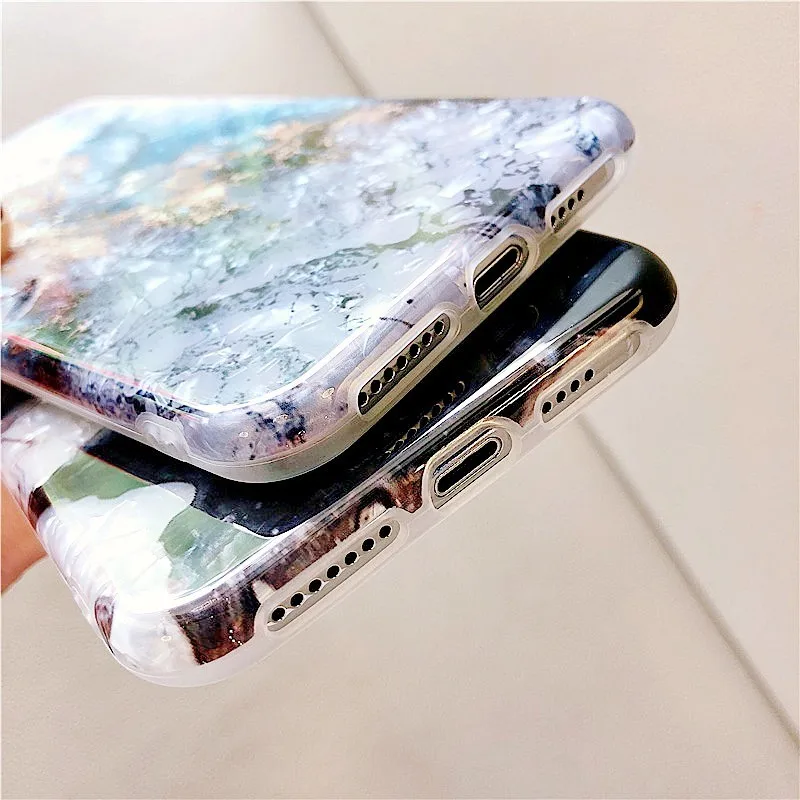 Мраморный чехол для iphone 7 XS MAX 6 6S 8 Plus X XR мягкий силиконовый из ТПУ с узором
