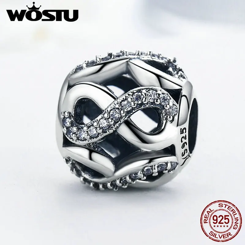 WOSTU, лидер продаж, 925 пробы, серебряные бусины бесконечность, любовь, подходят к оригиналу, WST, браслет, хорошее ювелирное изделие, подарок для влюбленных, FIC141