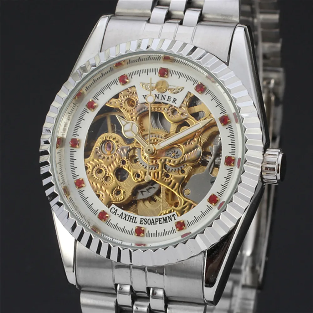 Часы наручные WINNER Мужские автоматические брендовые Роскошные Механические