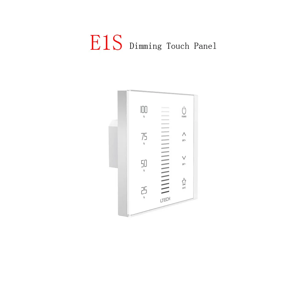 LTECH E1 E1S Dimming/ E2 CT/ E3 E3S RGB Touch Panel Wall Mount Dimmer DC12-24V Input 4A*2CH Output Switch Controller | Лампы и