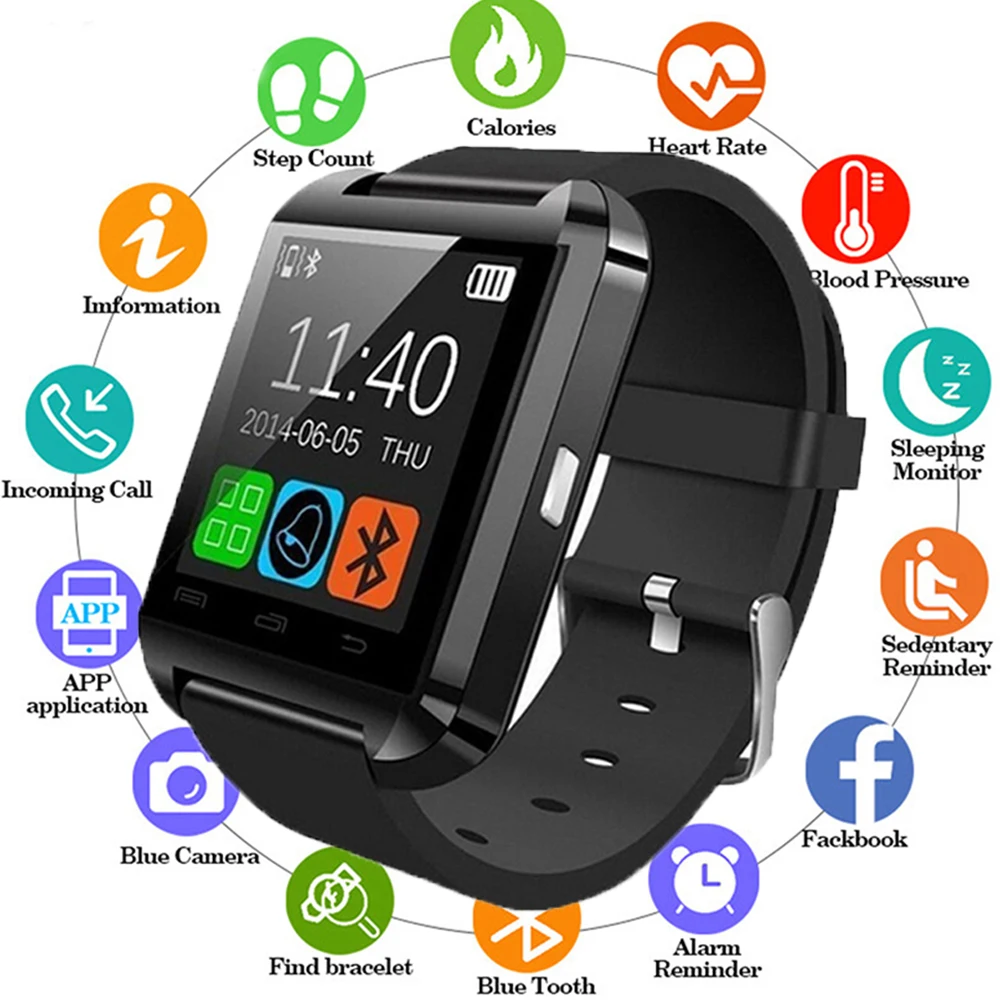 Умные часы U8 с Bluetooth для iPhone IOS Android|Смарт-часы| |