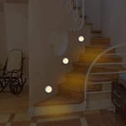 2021 светодиодный Ночной светильник с датчиком движения, Круглый Ночной светильник, лампа с датчиком движения для прихожей, ванной комнаты, спальни, лестницы, коридора