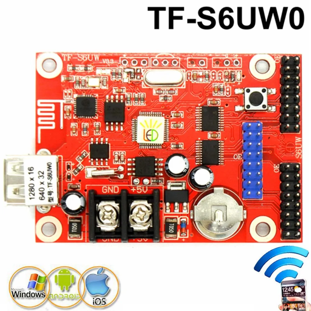 TF S6UW0 Wi Fi светодиодный Управление карты Беспроводной Lintel знак Экран 640x32 Пиксели