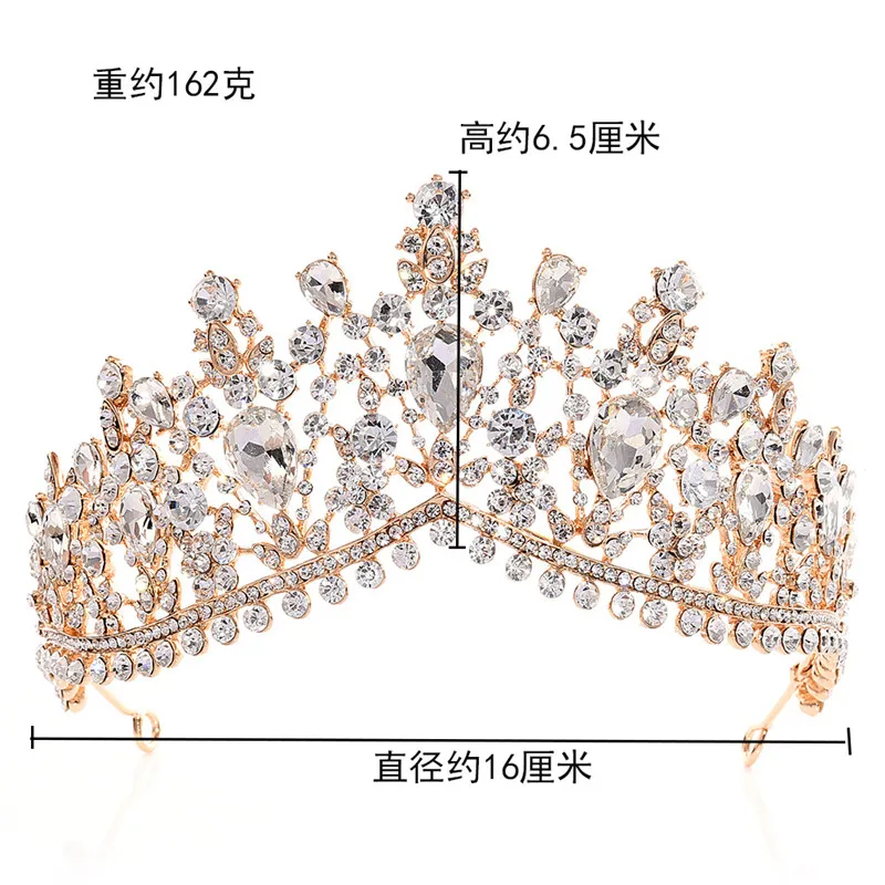 Mamojko Европейский Красный Зеленый Кристалл большая корона головной убор свадебная прическа аксессуары ювелирные изделия тиары невесты принцесса короны