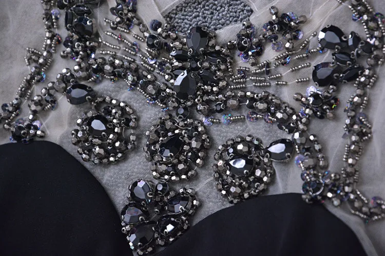 2016 сексуальное женское тонкое платье ручной работы с бриллиантами и длинным