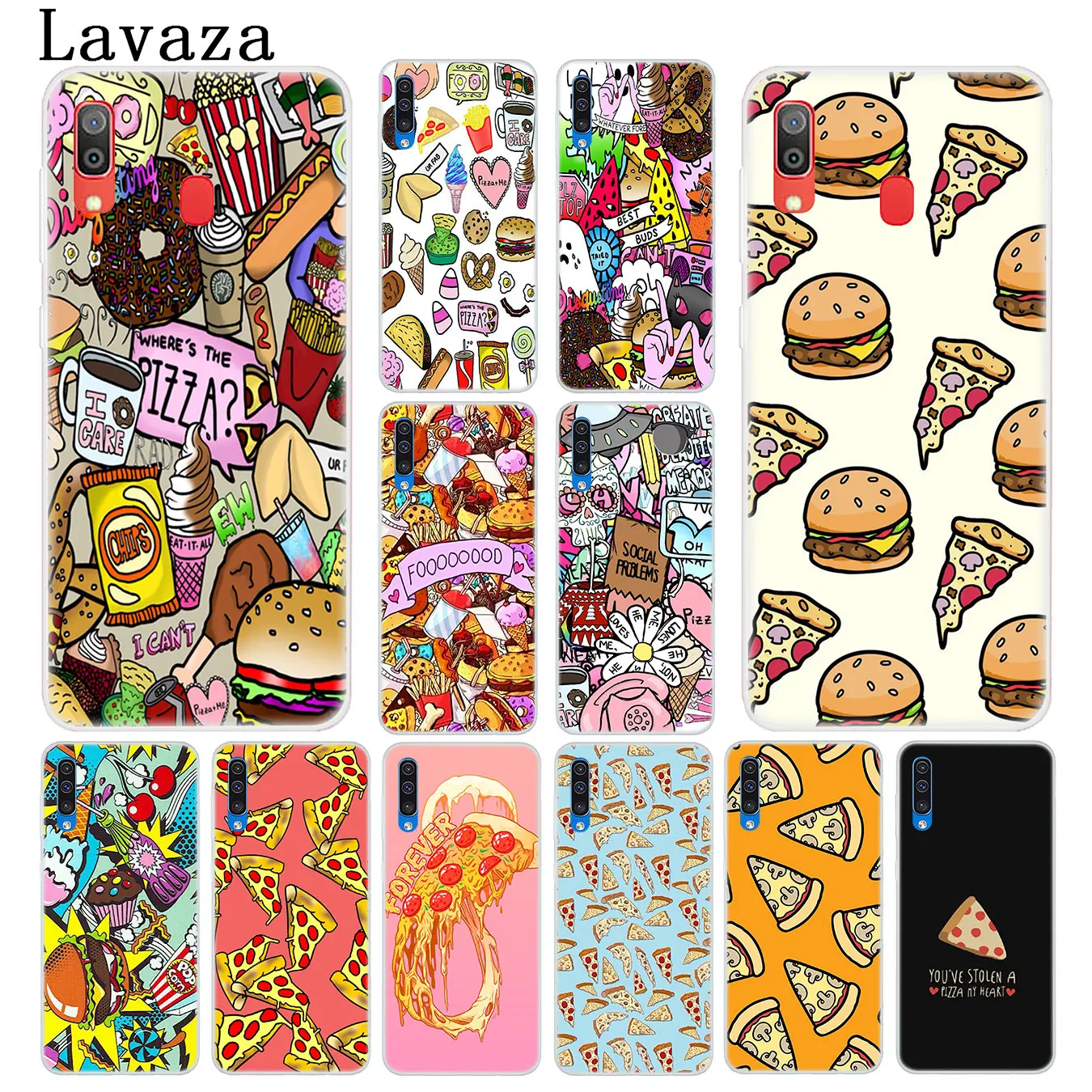 Lavaza Fashion Chips Pizza food Hamburgers Phone Case for Samsung Galaxy A10 A20 A30 A40 A50 A60 A70 M40 M30 M20 M10 A20e Cover | Мобильные