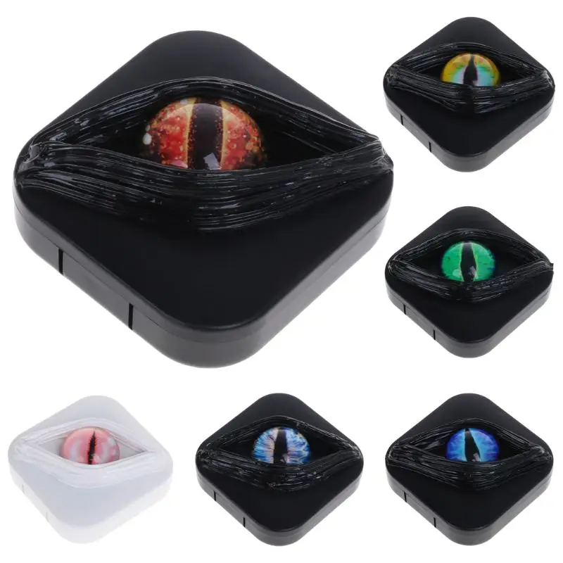 

Contact Lens Case Fancy Halloween Gifts Eyes Personality Box Mirror Unique Storage Travel Portable Holder Boxes Lenses Care Kit