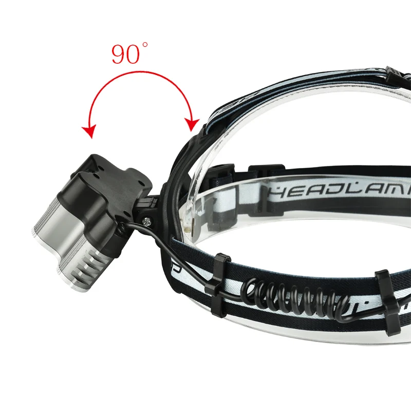 7 светодиодный USB Перезаряжаемый налобный фонарь 5 * XML T6 + 2 R5 18000LM Головной 6 режимов