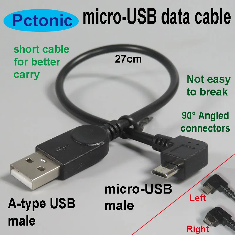 PCTONIC micro USB адаптер короткий изгиб разъем A Type до 90 градусов прямоугольный Кабель