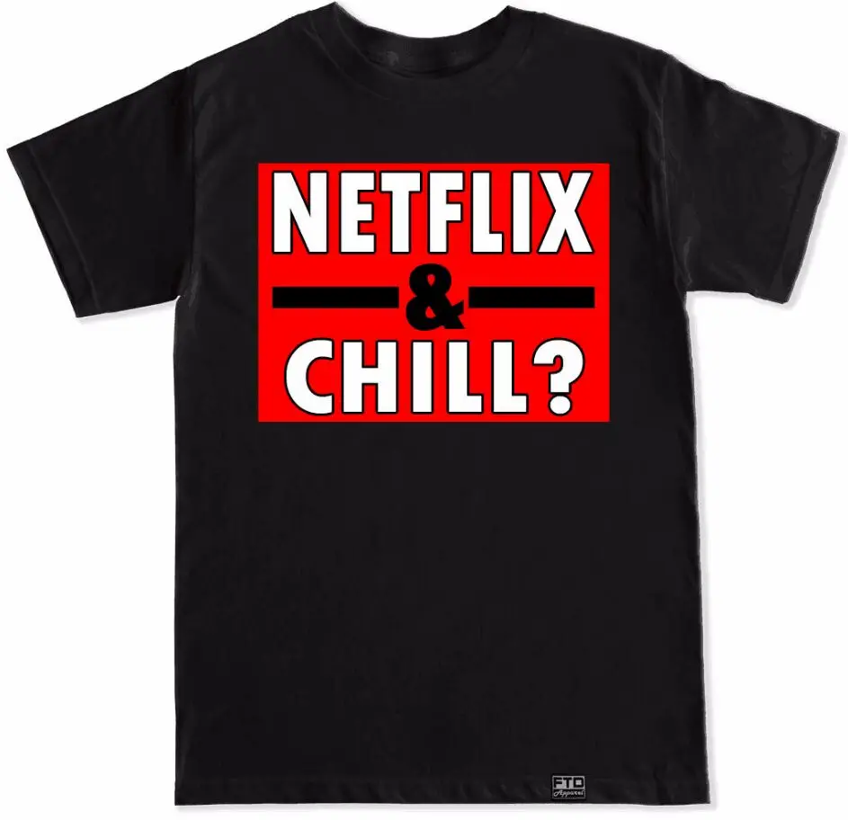 NETFLIX AND CHILL VINE смешные юмористические фильмы кино ТВ Клуб футболка комикс хип хоп