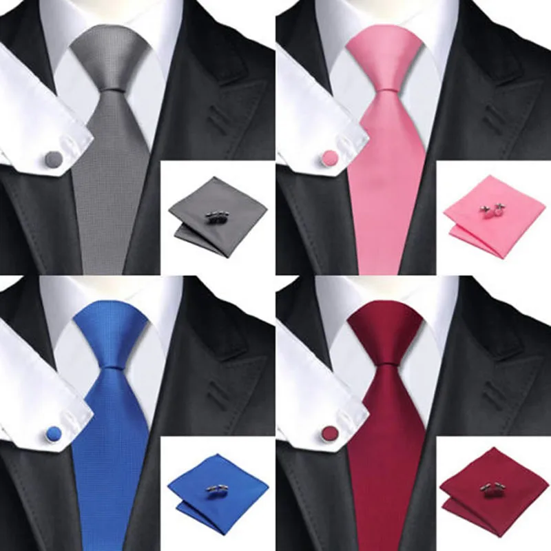 Тканый шелковый галстук ручной работы мужские запонки и носовой платок Набор Hanky