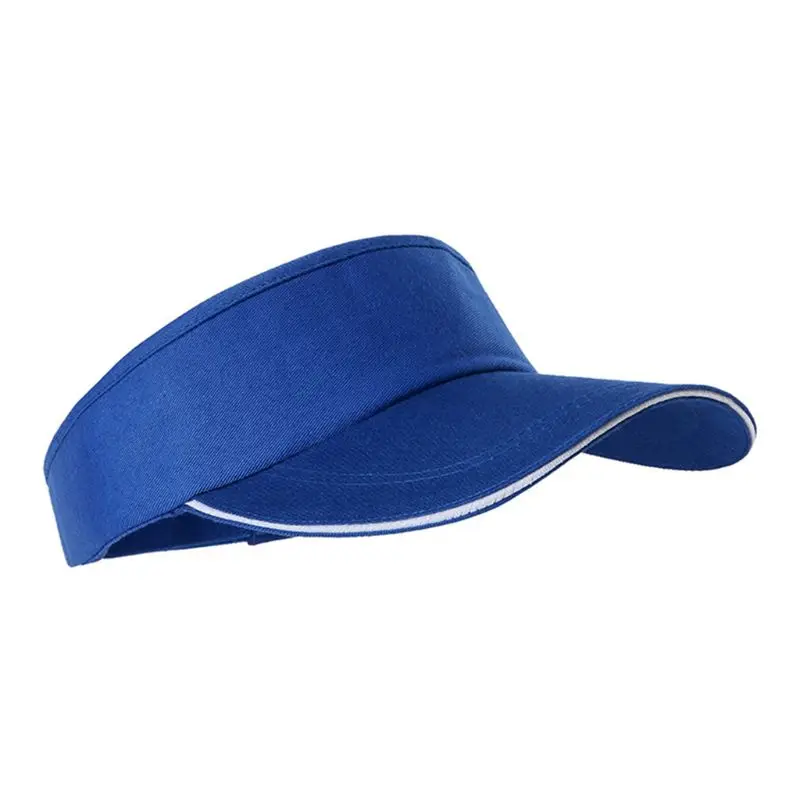 

Summer Cotton Empty Open Top Baseball Cap Solid UV Protection Wide Brim Running Sports Sun Visor Hat Adjustable Magic Stiker