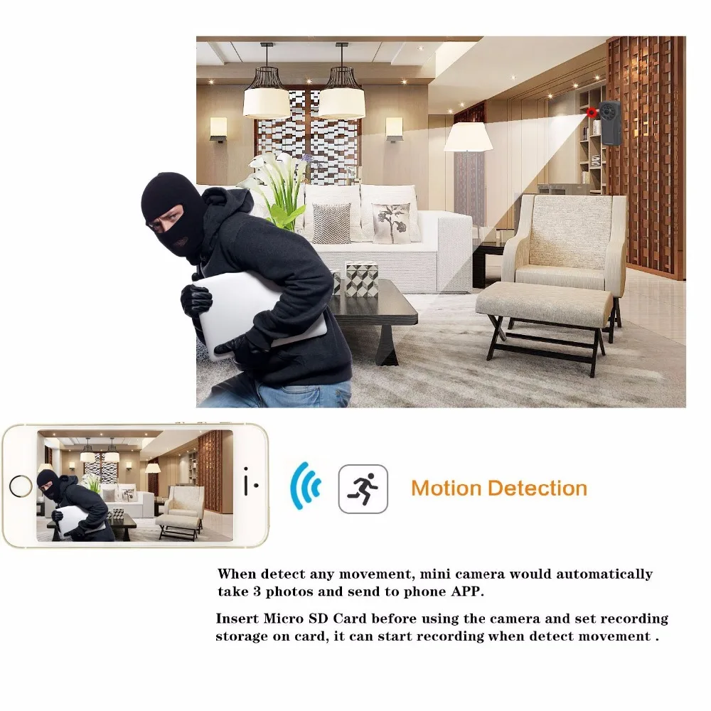 Новый кабельным телевидением беспроводным P2P IP 720 P HD мини Камера Беспроводной Action
