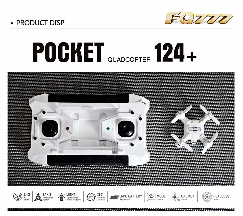 FQ777 124 + Радиоуправляемый Дрон 4CH 6 осей гироскопа RTF 3D выворот RC Карманный
