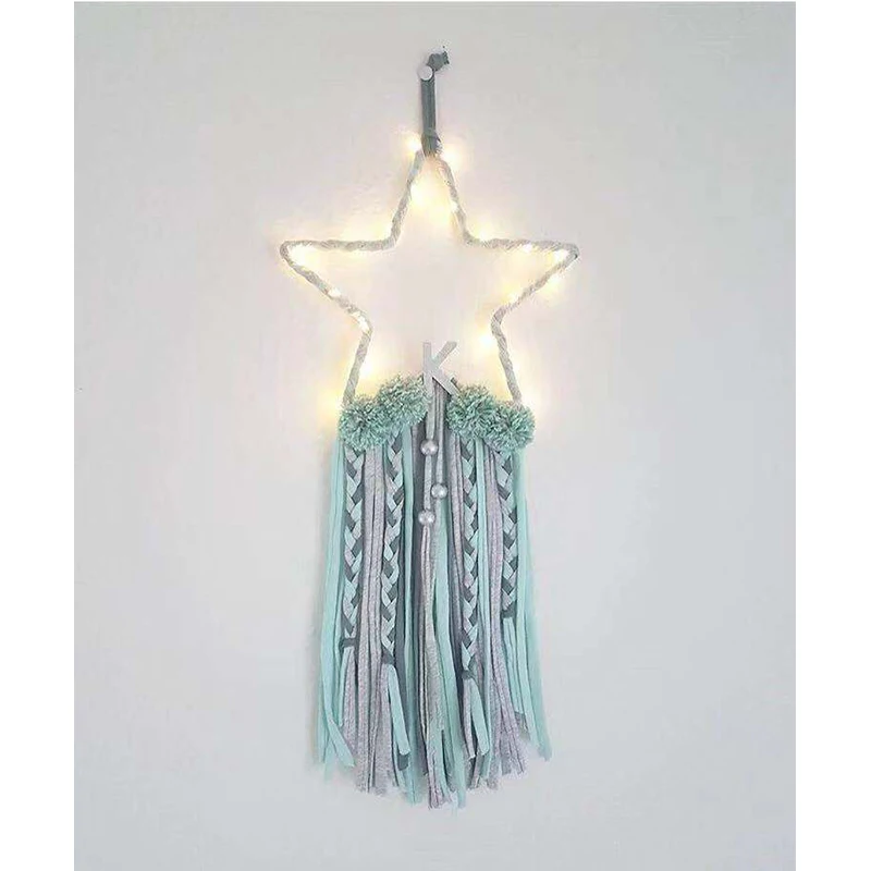 Newly Pentagram With Led Lights Wall Plush Balls Five-pointed Sstar For Baby Room Decor Home Decoration Nordic Style Gifts | Игрушки и