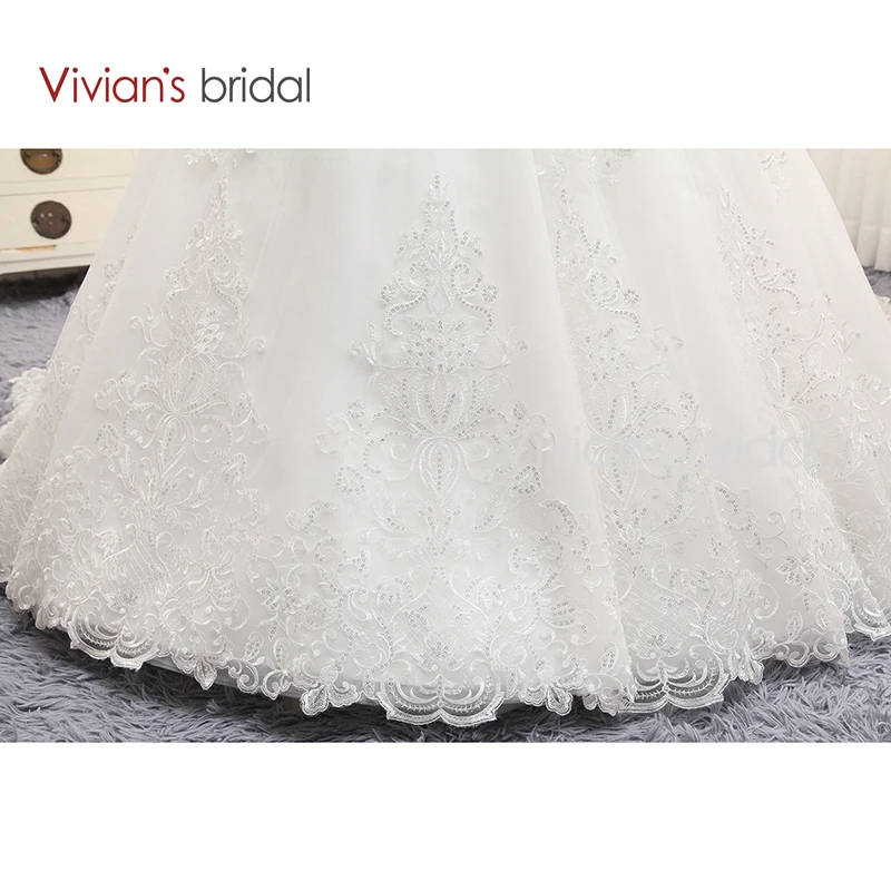 Свадебное платье Vivian's Bridal с v образным вырезом без рукавов ТРАПЕЦИЕВИДНОЕ