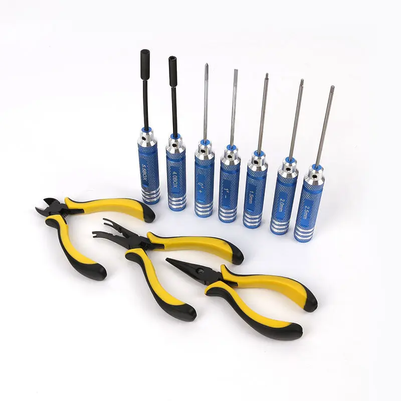Набор инструментов 10 в 1 RC коробок отвертка плоскогубцы шестигранный Ремонт для