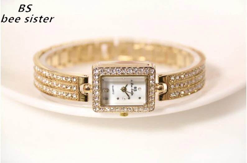 

BS brand Watch Luxury Fashion Diamonds Quartz Watche Gold Ladies Wristwatch Casual Beautiful Design Bracelet watch best gift