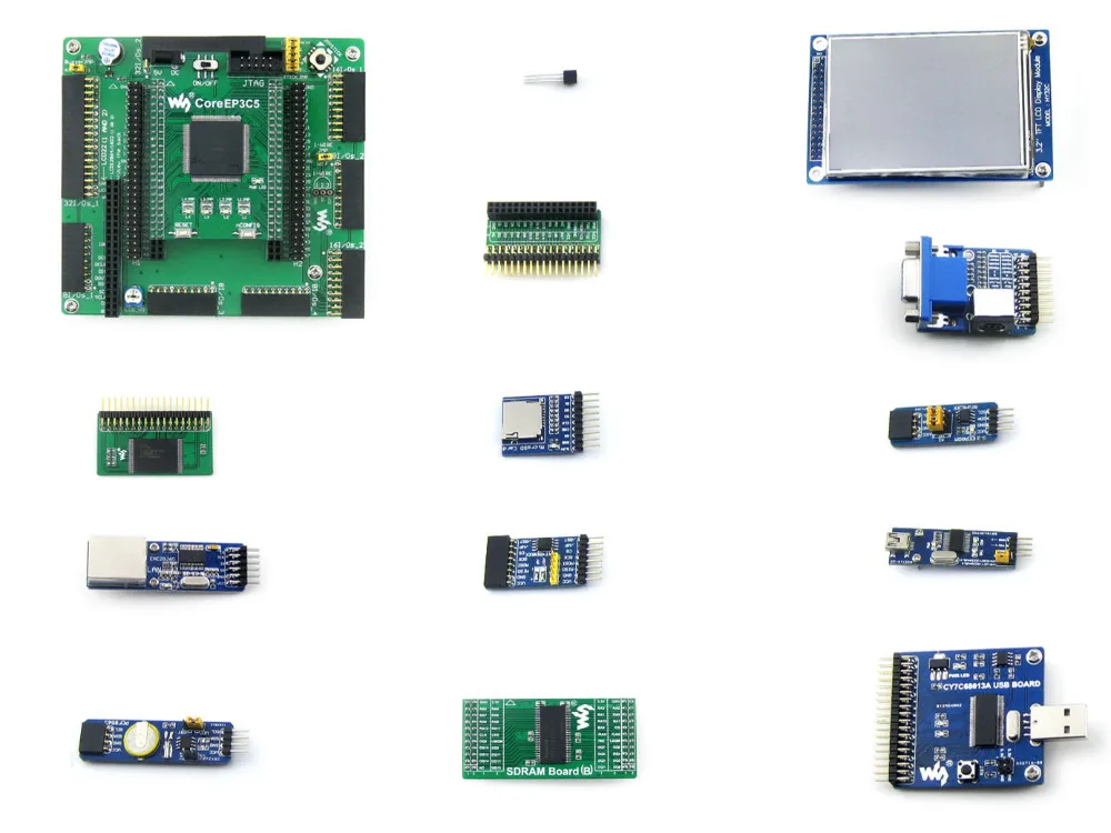 EP3C5 EP3C5E144C8N ALTERA Cyclone III FPGA Развития Борту + 13 Дополнительные Модули Наборы = Openep3c5 с