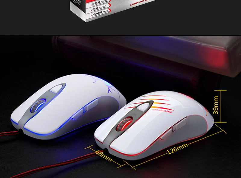 Motospeed V16, 4000 dpi, профессиональная игровая геймерская мышь, 6 кнопок, USB, Компьютерная лазерная мышь с подсветкой, светодиодный, для ПК, игры