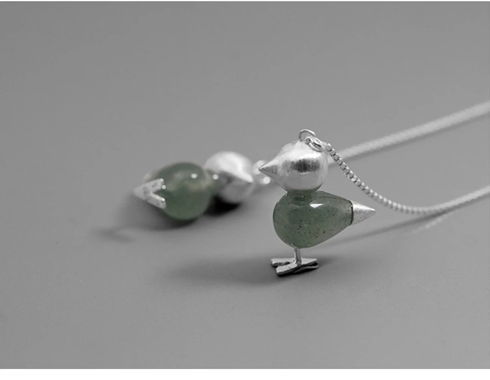 Lotus Fun реальные 925 пробы серебра, природных драгоценных камней ручной работы Fine Jewelry прекрасная птица простой подвесные Сережки для Для женщин
