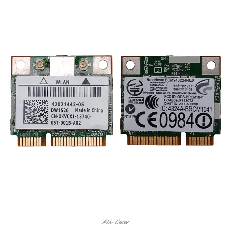 Новый DW1520 двухдиапазонный беспроводной AGN Половина мини PCI E BCM943224HMS WIFI карта для